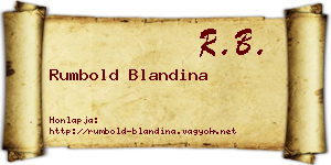 Rumbold Blandina névjegykártya